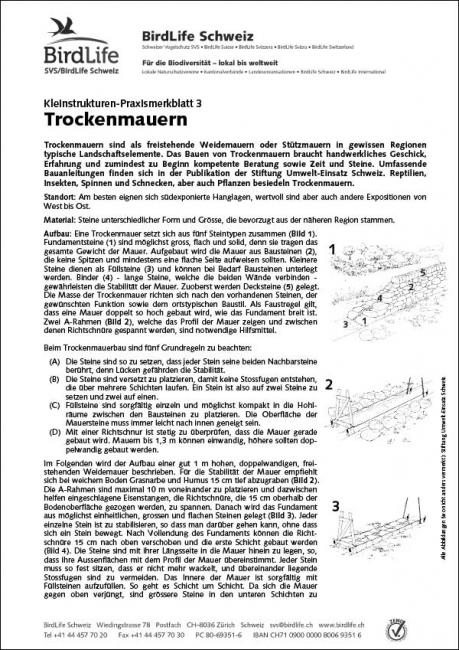 Kleinstrukturen-Praxismerkblatt 3 – Trockenmauern