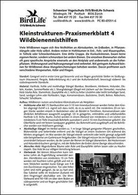 Kleinstrukturen-Praxismerkblatt 4 – Wildbienennisthilfen